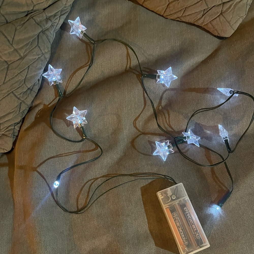 Small strand of blue led star string lights